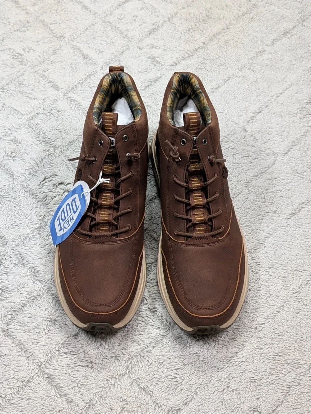 Hey Dude Tahoe Classic Boot Brown Mens 14 High Top Faux Leather 42059255 NEW